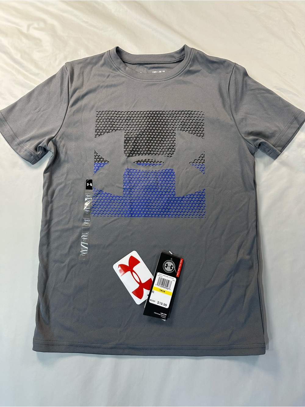 Under Armour Gray Short Sleeve Tee with Blue Graphic